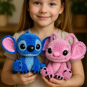 Stitch & Angel Amigurumi Crochet Pattern PDF – Plush Toy Duo | Intermediate Pattern | Digital Download