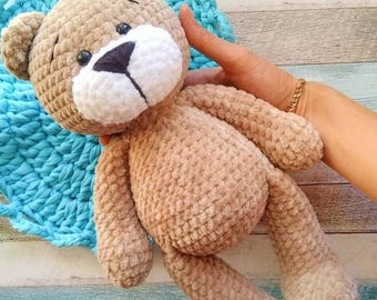 Amigurumi Bear Crochet Pattern, Bear Crochet Pattern, Crochet Plush Toys, Crochet Bear, Animals Pattern for DIY, English Tutorials
