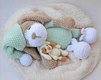 Schlafender Hund Sonia amigurumi Muster, Hunde Häkelanleitung, Welpe Häkelanleitung