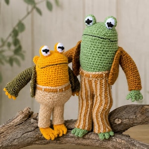2 in 1 - Frog and his friend Pattern Set with the clothes included Crochet PATTERN, Amigurumi tutorial PDF in English quick and easy pattern