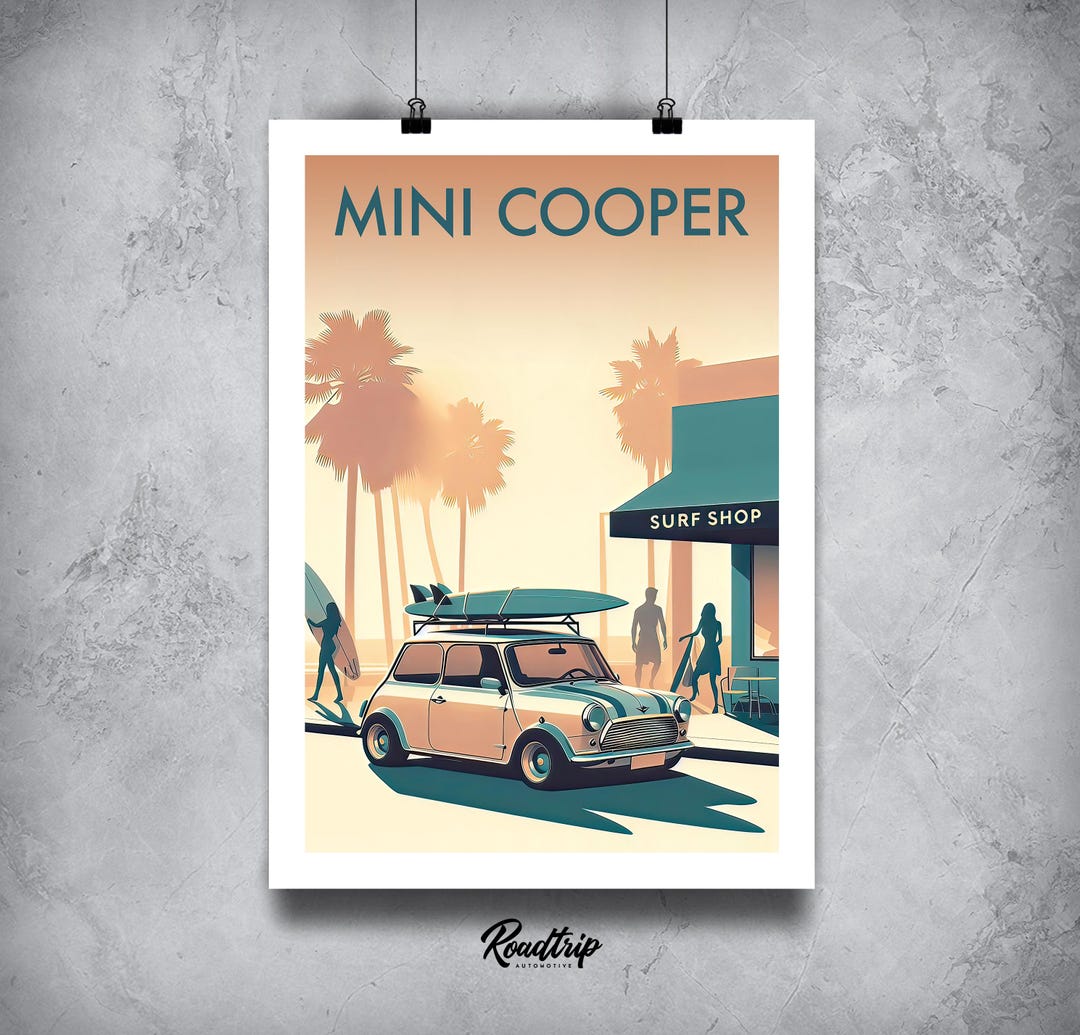 Mini Cooper Classic MINI COOPER Art Print Minimalist Design Car Office ...