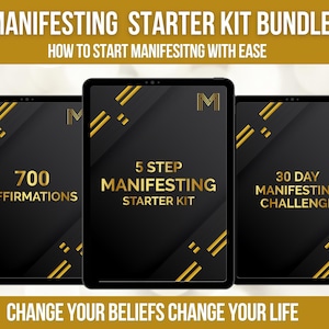 Manifestation Starter Kit: 5-Step Guide, 30-Day Challenge, 700 Affirmations (Digital Download)