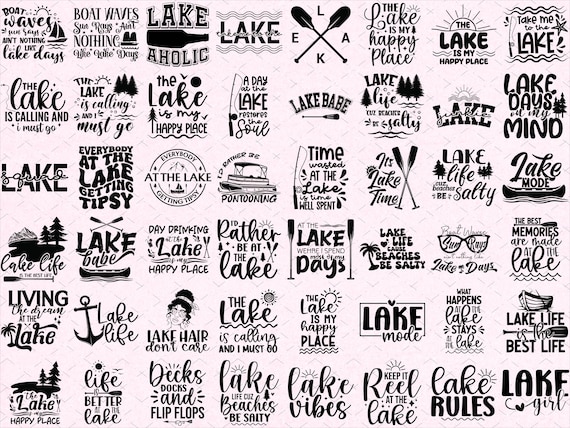 Lake Life SVG Bundle: Family Vacation Quotes (Digital Download, 60 files)