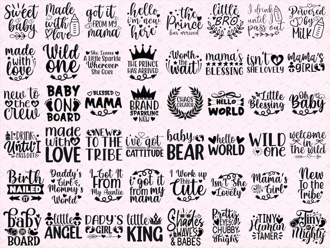 Baby Onesie Svg Bundle, Baby Quotes Svg, Baby Shower Svg, Little Girl ...