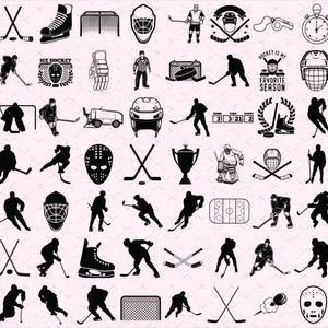 Ice Hockey SVG Bundle: Helmet, Stick, Puck - Cricut Cut Files (Digital Download)