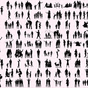 Familie SVG Bundle | Familie PNG Bündel | Familie Clipart | Familie SVG-Schnittdateien für Cricut | Vater & Kinder svg | Familie Silhouette | Vater svg