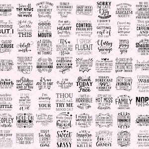 Lot de citations sarcastiques SVG | Paroles sarcastiques | SVG drôle | pour les designs Cricut et Silhouette| modèles de sublimation| gravé au laser