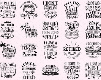 Retired 2025 SVG Bundle: Retirement Saying, Shirt Design (Digital Download)