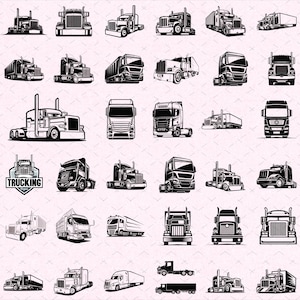 Halb LKW SVG | LKW-Fahrer svg | Trucker Aufdruck | Halb LKW Clipart | LKW-Stempel | LKW-Logo | Peterbilt svg| Abschleppwagen svg | Digitaler Download