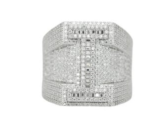 Round And Baguette Letter I Ring