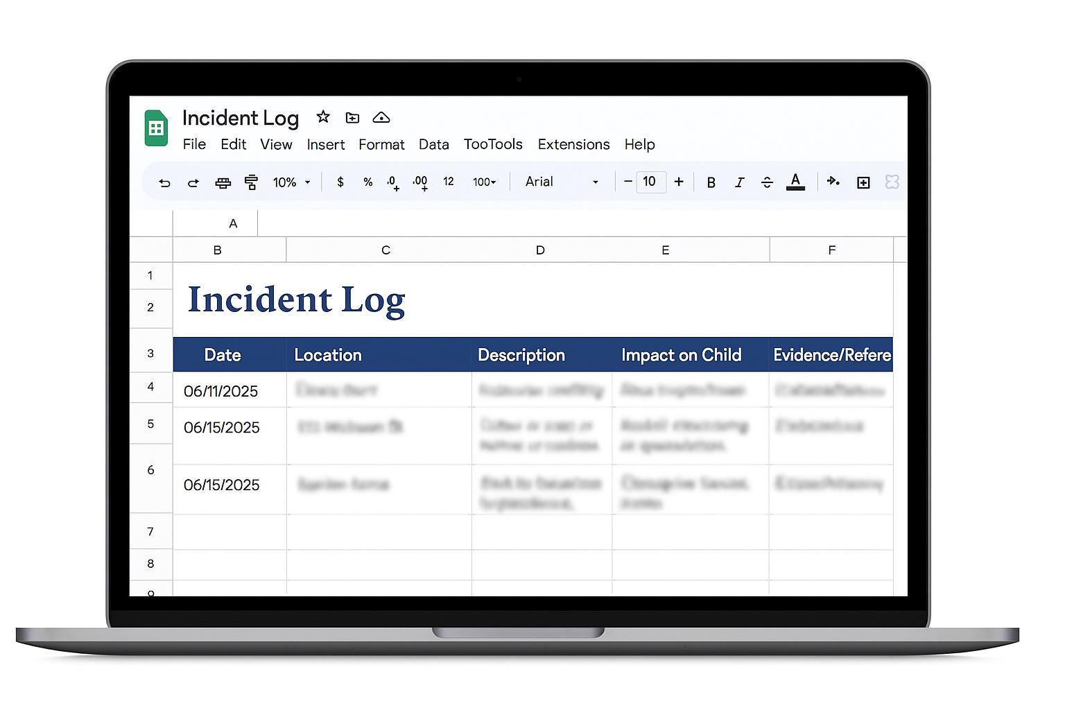 High-conflict Custody Incident Log | Court-ready Documentation Tracker ...