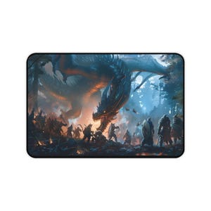 DnD Desk Mat | Gaming Mouse Pad | Fantasy Roleplaying Workspace Accessory | Computer Desk Décor | Ideal Gift for Dungeons and Dragons Fans