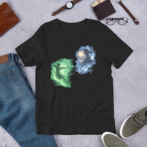 Elemental Clash T-Shirt | Fantasy Battle Graphic Tee with Storm & Nature Forces Design | Unisex Soft Cotton Shirt for Fantasy Fans Gift