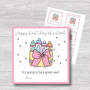 First Day of School Gift Tag Printable | Teacher Student Gift Tag | Happy First Day of School | Digital Download | Back to School Tag | 3x3”