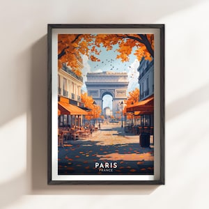 Paris Wand Kunst Druck, Reise Poster, Stadt Wand Kunst, Frankreich Wand Kunst, Triumphbogen Wand Kunst (FR-P02)