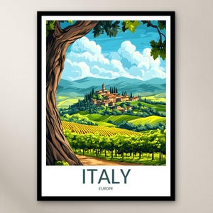 Italy Travel Poster Wall Art Print, Europe Poster Home Decor Gift, Europe Wall Art