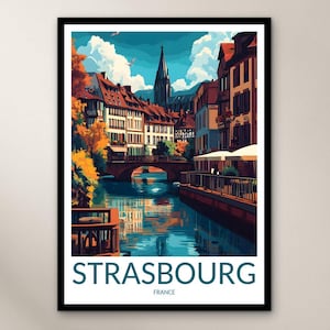 Strasbourg Travel Poster Wall Art Print, France Poster Home Decor Gift, Europe Wall Art
