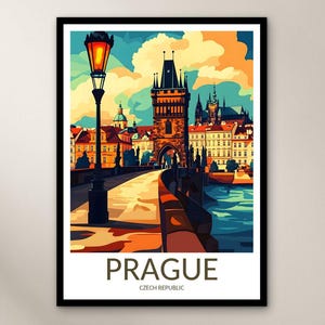 Prague Travel Poster Wall Art Print, Czech Republic Poster Home Decor Gift, Europe Wall Art