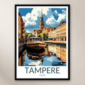 Tampere Travel Poster Wall Art Print, Finland Poster Home Decor Gift, Europe Wall Art