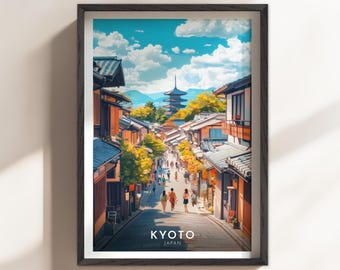 Kyoto Wall Art Print, Travel Poster, City Wall Art, Japan Wall Art, Yasaka Pagoda Wall Art, Ancient Japan Art (JP-K01)