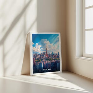 Tokyo, Japan, City Wall Art, Travel Poster, Tokyo Tower, Japanese style, Tokyo Decorative Art, Tokyo Wall Decor, Tokyo Wall Art, Japan Wall Art