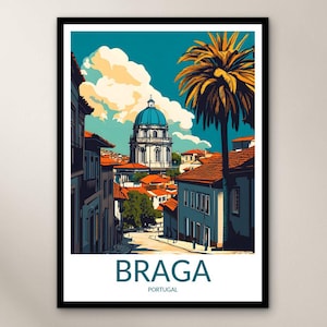 Braga Travel Poster Wall Art Print, Portugal Poster Home Decor Gift, Europe Wall Art