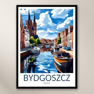 Bydgoszcz Affiche de voyage, impression d&#39;art mural, affiche de Pologne, cadeau de décoration intérieure, oeuvre d&#39;art mural Europe