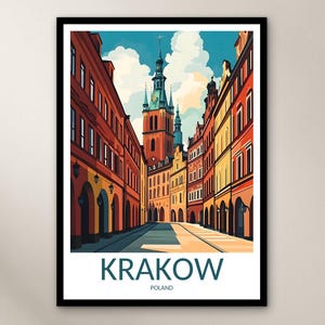 Krakow Travel Poster Wall Art Print, Poland Poster Home Decor Gift, Europe Wall Art