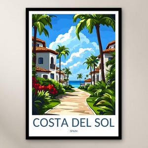 Costa Del Sol Travel Poster Wall Art Print, Spain Poster Home Decor Gift, Europe Wall Art