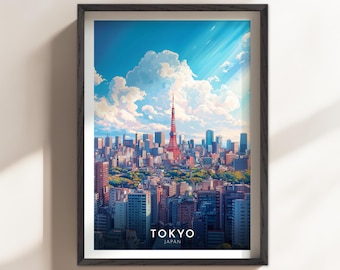 Tokyo Wall Art Print, Travel Poster, City Wall Art, Japan Wall Art, Tokyo Tower Poster, Tokyo Tower Wall Art (JP-T01)