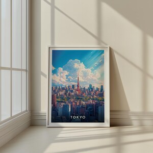 Tokyo, Japan, City Wall Art, Travel Poster, Tokyo Tower, Japanese style, Tokyo Decorative Art, Tokyo Wall Decor, Tokyo Wall Art, Japan Wall Art