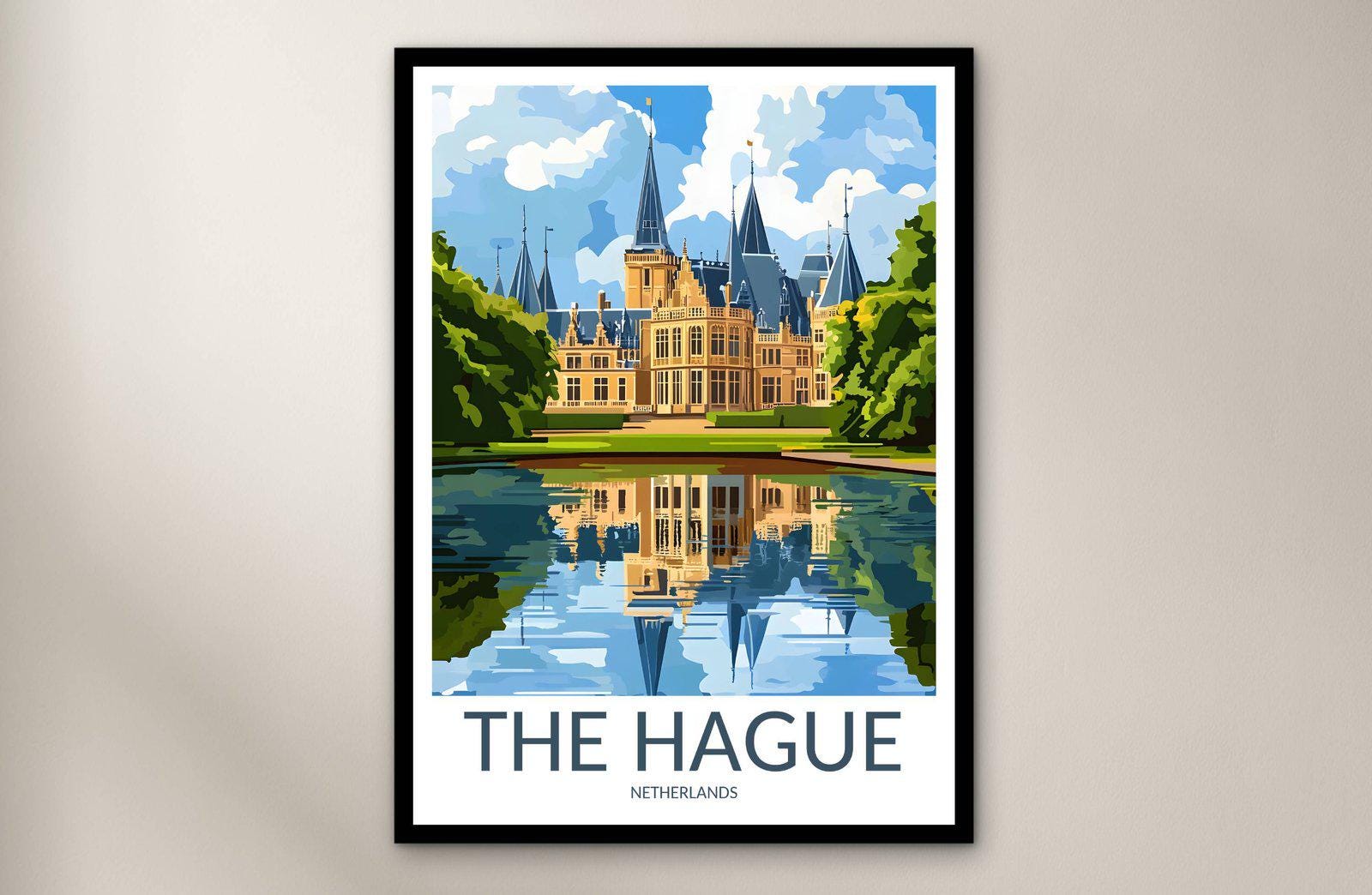 The Hague Travel Poster Wall Art Print, Netherlands Poster Home Decor Gift, Europe Wall Art