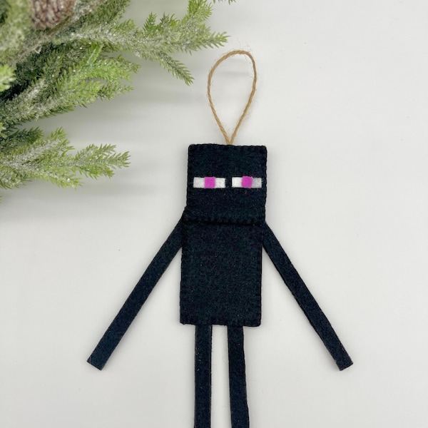 Minecraft Enderman Christmas Ornament, Minecraft Ornament, Enderman Ornament, Felt Gamer Ornament, Minecraft Christmas Ornament