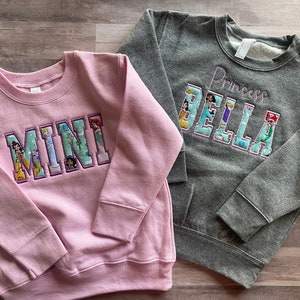 Custom Toddler Sweatshirt Little Sleepies Embroidered, Custom Child Sweatshirt, Personalized Name Crewneck Toddler, MINI crewneck image 1