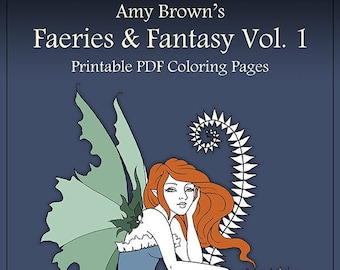 Digital Download Coloring Book Faeries & Fantasy Vol 1 by Amy Brown