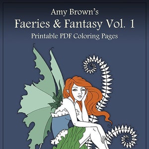 Digital Download Coloring Book Faeries & Fantasy Vol 1 by Amy Brown