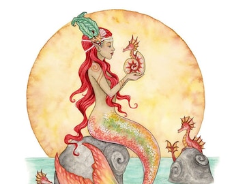 SIGNED 8x10 PRINT The Oracle mermaid by Amy Brown