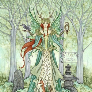 SIGNED 8x10 PRINT The Caretaker fairy by Amy Brown