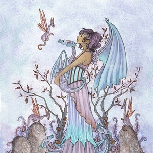 SIGNED 8x10 PRINT Dragon Keeper fairy by Amy Brown