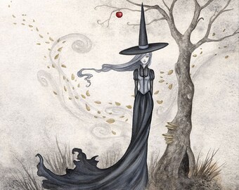 SIGNED 8x10 PRINT The Last Apple witch by Amy Brown