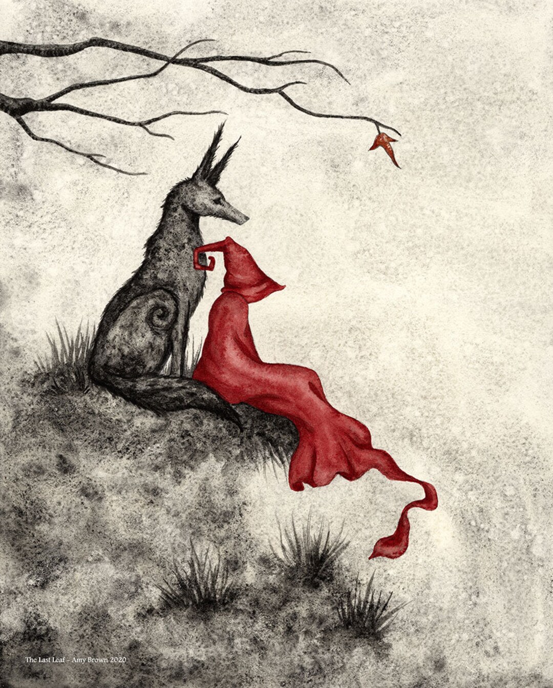 Signed 8x10 Print Last Leaf Red Riding Hood Wolf By Amy Brown Etsy 日本
