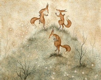SIGNED 8x10 PRINT Fox Dance by Amy Brown