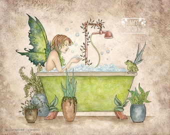 SIGNED 8x10 PRINT Fairies Love Bubble Baths by Amy Brown