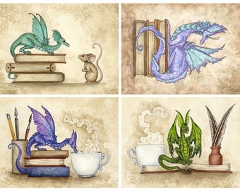 SIGNED 5x7 PRINT SET book dragons by Amy Brown