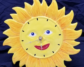 Hand Painted Ceramic Sun Clock