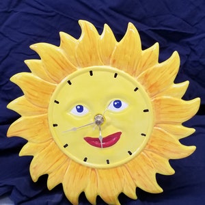Hand Painted Ceramic Sun Clock