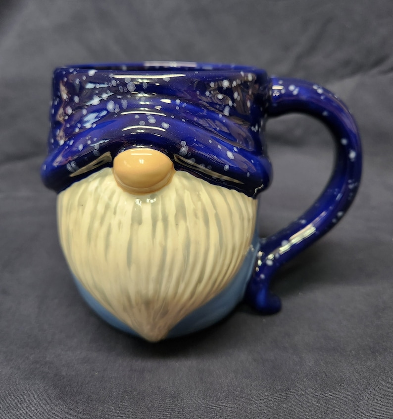 Hand Painted Ceramic Gnome Mug image 1