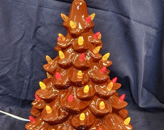 Hand Painted Ceramic Lighted Thanksgiving Tree