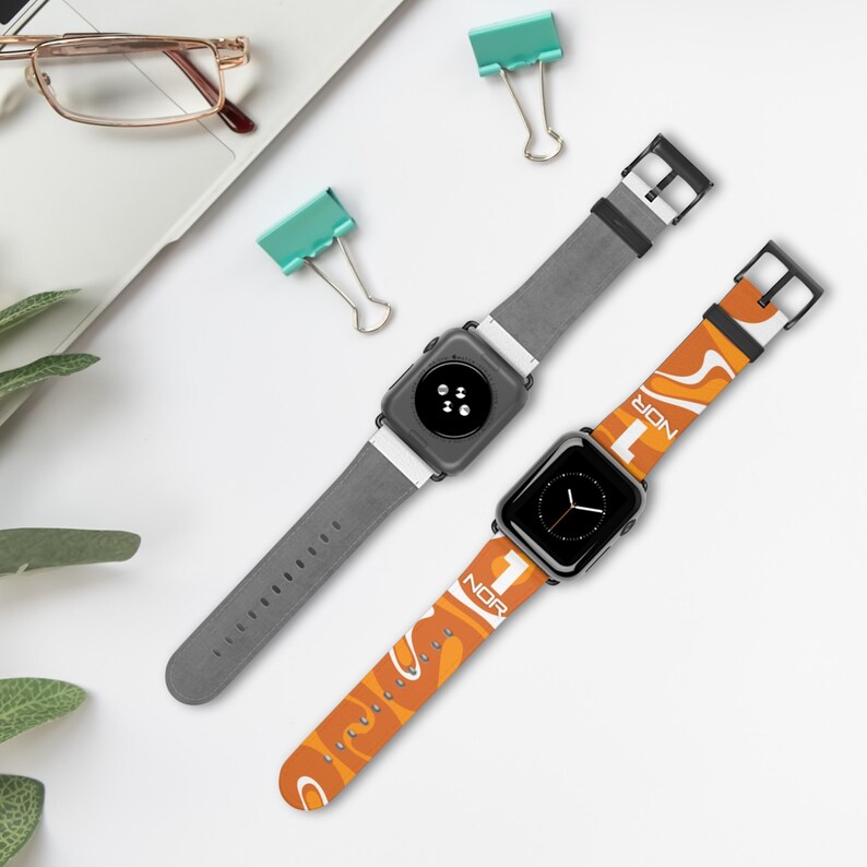 Apple Watch Band | Lando Norris 4/1 Fan Band | Motorsport Design | Orange Racing Design | Premium Faux Leather | Watch Strap F1 fans image 7