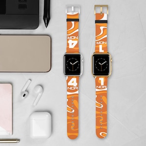 Apple Watch Band | Lando Norris 4/1 Fan Band | Motorsport Design | Orange Racing Design | Premium Faux Leather | Watch Strap F1 fans image 1
